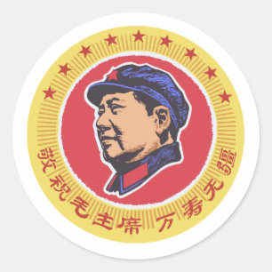 STICKER ROND MAO TSE TUNG