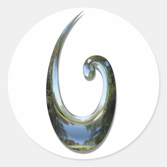 Sticker Rond Maori Poisson Hook - Chrome (Devant)