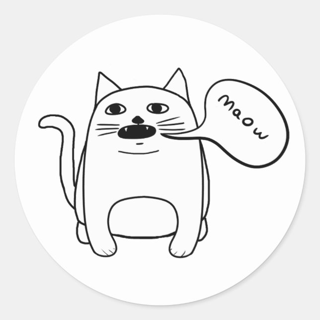 Sticker Rond Maow Cat (Devant)