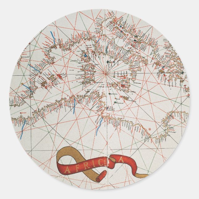 Sticker Rond Map of Europe & Coasts of North Africa (Devant)