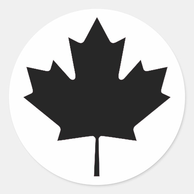 Sticker Rond Maple Leaf Black Transp Le MUSÉE Zazzle Cadeaux (Devant)