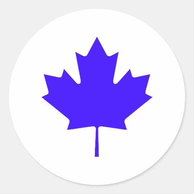 Sticker Rond Maple Leaf Blue Transp Le MUSÉE Zazzle Cadeaux (Devant)
