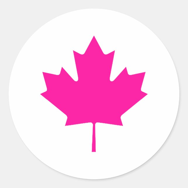 Sticker Rond Maple Leaf MagentaTransp Le MUSÉE Zazzle Cadeaux (Devant)