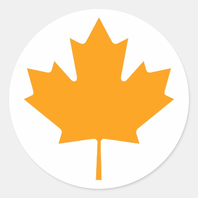 Sticker Rond Maple Leaf Orange Transp Le MUSÉE Zazzle Cadeaux (Devant)