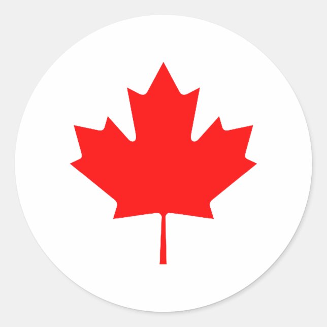 Sticker Rond Maple Leaf RedTransp Le MUSÉE Zazzle Cadeaux (Devant)