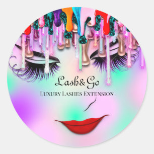 Sticker Rond Maquillage Artist Lash Extension Unicorn Drivers