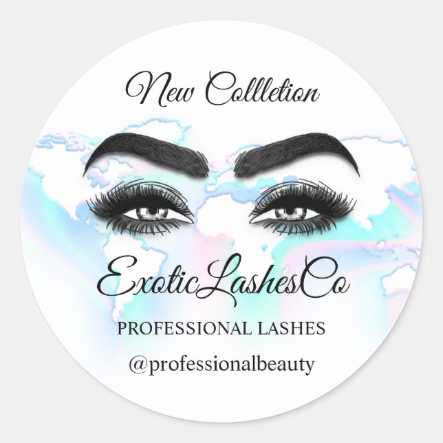 Sticker Rond Maquillage Artiste Eyelash Logo Carte Bleue Mondia (Devant)