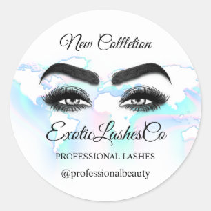 Sticker Rond Maquillage Artiste Eyelash Logo Carte Bleue Mondia