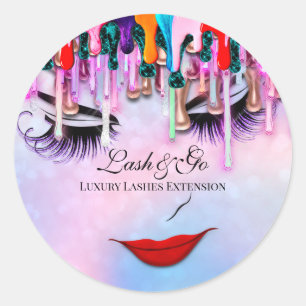 Sticker Rond Maquillage Artiste Lash Extension Beauté Shop Driv