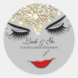 Sticker Rond Maquillage Artiste Lash Extension Lièvres Beauté G