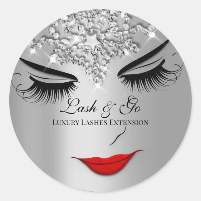 Sticker Rond Maquillage Artiste Lash Extension Lièvres gris arg (Devant)