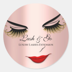 Sticker Rond Maquillage Artiste Lash Extension Lièvres rouges R