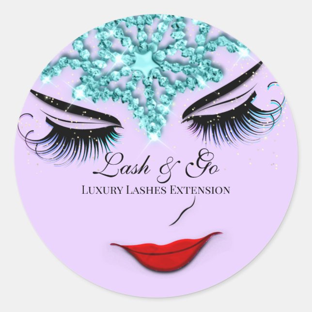Sticker Rond Maquillage Artiste Lash Extension Lip Princess Lav (Devant)
