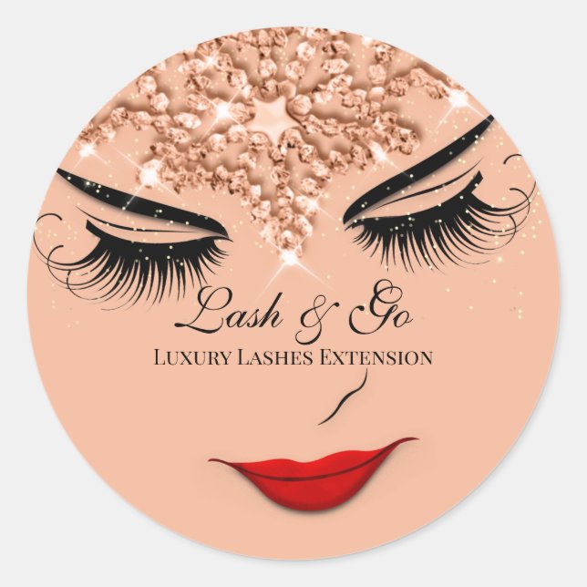 Sticker Rond Maquillage Artiste Lash Extension Lip Princesse Ro (Devant)