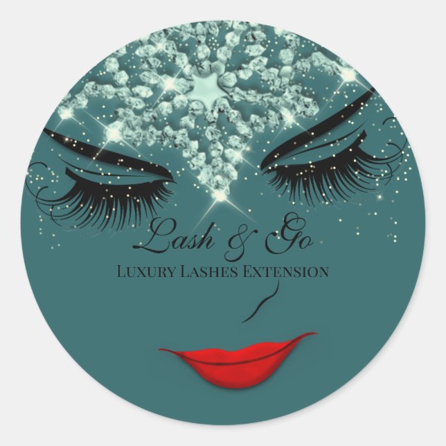 Sticker Rond Maquillage Artiste Lash Extension Lip SmokyTeal (Devant)