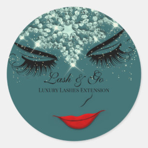 Sticker Rond Maquillage Artiste Lash Extension Lip SmokyTeal