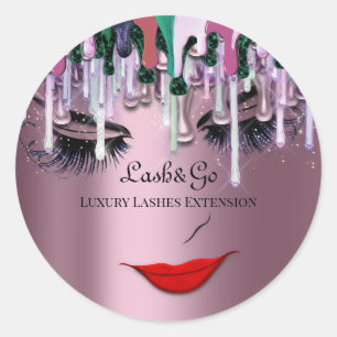 Sticker Rond Maquillage Artiste Lash Produits Drives Red Lip Sm