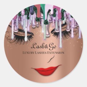 Sticker Rond Maquillage Artiste Lashes Produit Drift Purple Ros