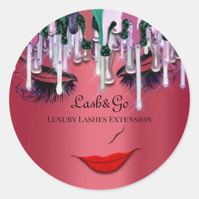 Sticker Rond Maquillage Artiste Lashes Produit Red Dried Ruby (Devant)