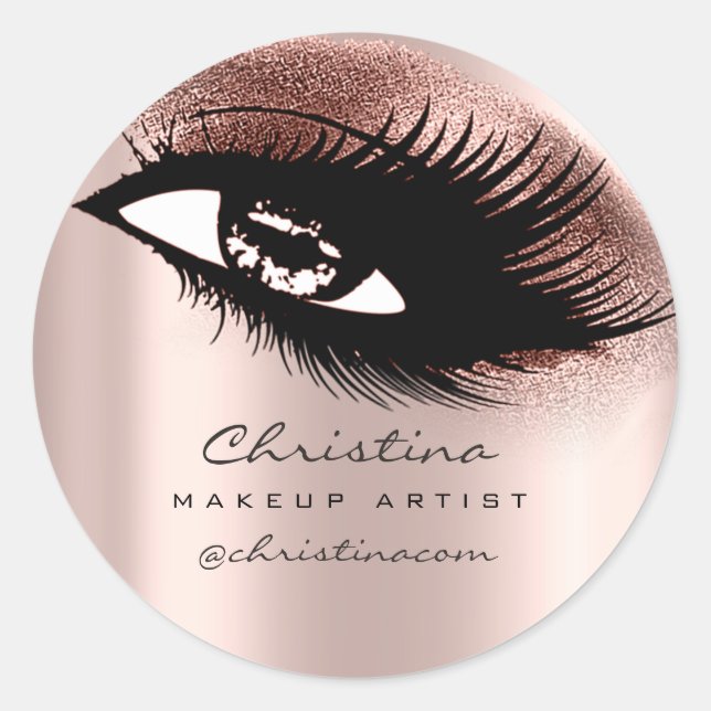 Sticker Rond Maquillage Artiste Parties scintillant Eyelashes B (Devant)