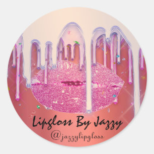 Sticker Rond Maquillage brillant Pink Parties scintillant à gou