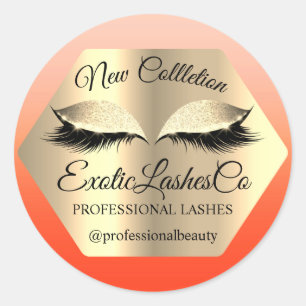 Sticker Rond Maquillage d'emballage Lash Artiste Gold Yeux Cora
