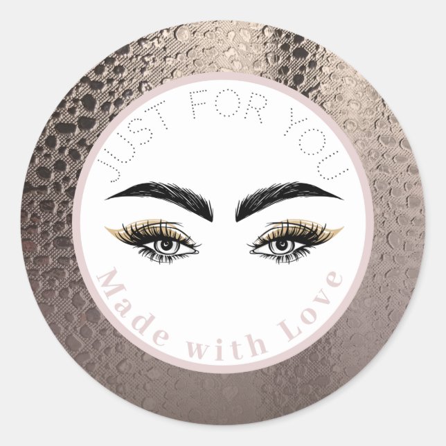 Sticker Rond Maquillage Moderne Glamour Rose Gold Abstrait pour (Devant)