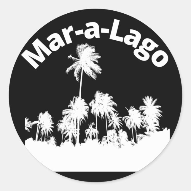 Sticker Rond Mar-A-Lago Floride Palmiers (Devant)
