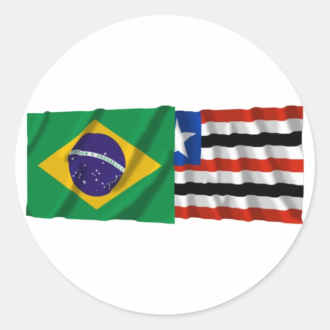 Sticker Rond Maranhão & Brésil avec drapeaux (Devant)