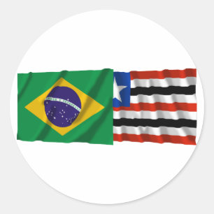 Sticker Rond Maranhão et drapeaux de ondulation du Brésil