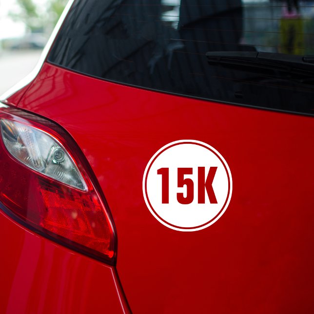 Sticker Rond Marathon 15K (Créateur téléchargé)