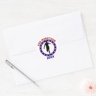 STICKER ROND MARATHON / COURSE RELAIS POUR L'AMÉRIQUE PATRIOTIQ
