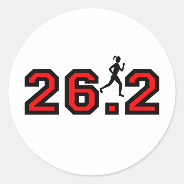 Sticker Rond marathon féminin 26,2 (Devant)