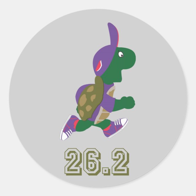 Sticker Rond Marathon Turtle Runner (Devant)