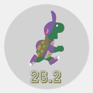 Sticker Rond Marathon Turtle Runner