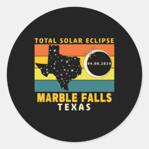 Sticker Rond Marble Falls Texas Total Solar Eclipse 2024