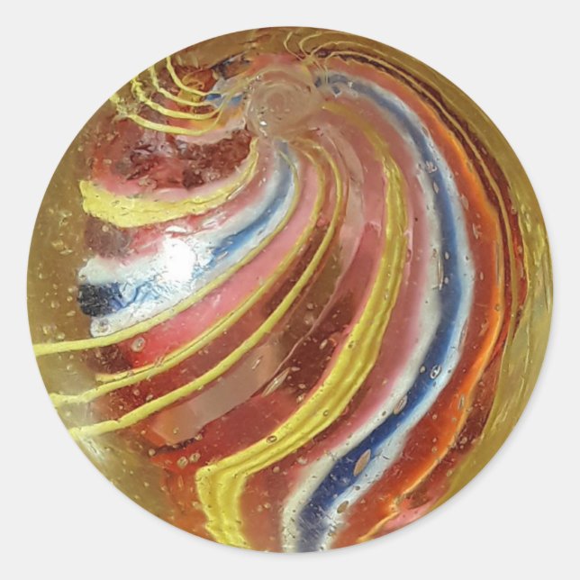 Sticker Rond Marbre artisanal allemand antique (Devant)