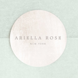 Sticker Rond Marbre blanc brossé simple et élégant professionne