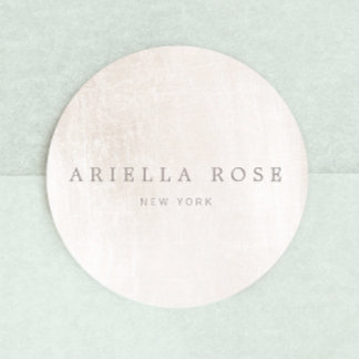 Sticker Rond Marbre blanc brossé simple et élégant professionne