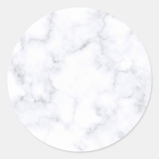 Sticker Rond Marbre Blanc Moderne (Devant)