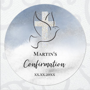 Sticker Rond Marbre bleu de confirmation