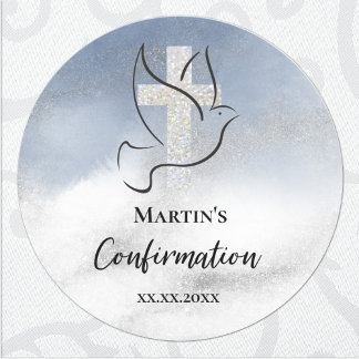 Sticker Rond Marbre bleu de confirmation