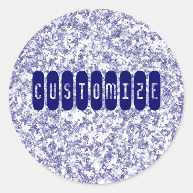 Sticker Rond Marbre bleu - Modèle (Devant)
