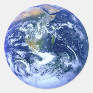 Sticker Rond Marbre bleu Terre