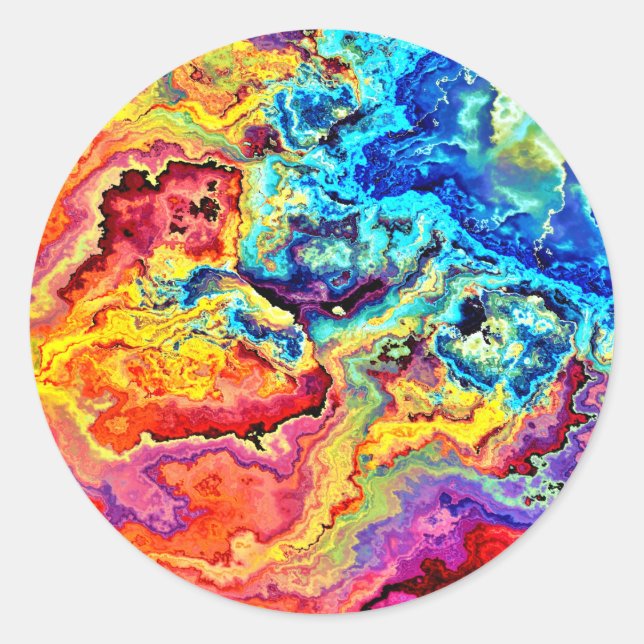Sticker Rond Marbre coloré brillant (Devant)