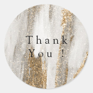 Sticker Rond Marbre de luxe doré paillettes blanc et gris