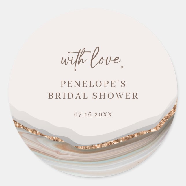 Sticker Rond Marbre De Pierre Agée Avec Amour (Devant)