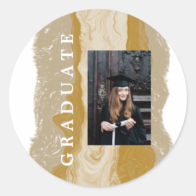 Sticker Rond Marbre d'or beige (Devant)