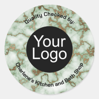 Sticker Rond Marbre d'or Faux Green