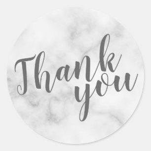 Sticker Rond Marbre élégant classe mariage Favoriser vous Merci